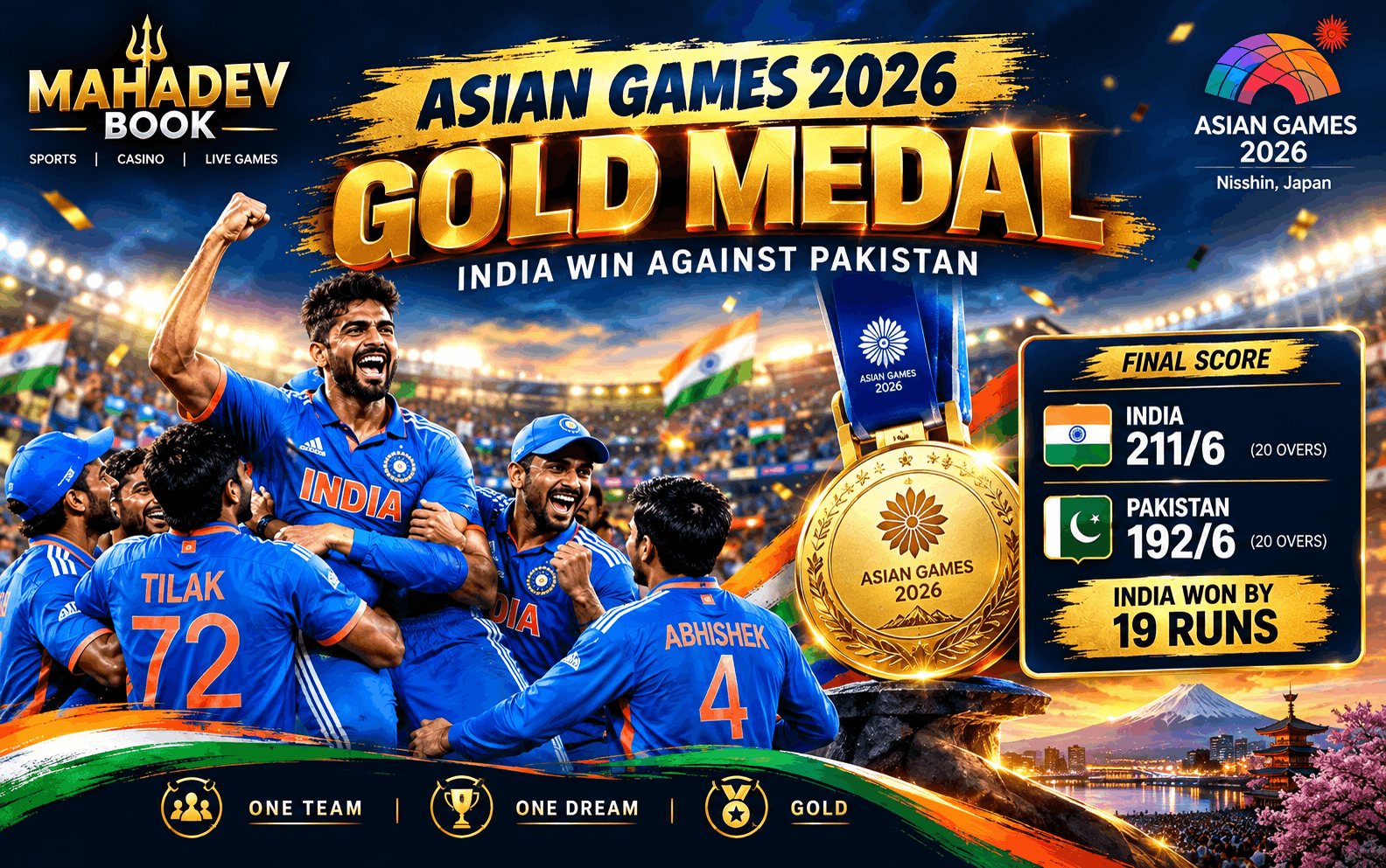India Win Asian Games 2026 Cricket Gold After Beating Pakistan